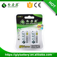 GLE 9V 680mAh Lithium-Eisen 500-1000 Recycles Akku